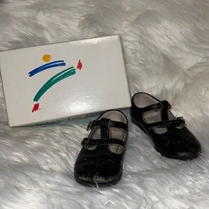 Stride Rite Black Leather Infant Shoes